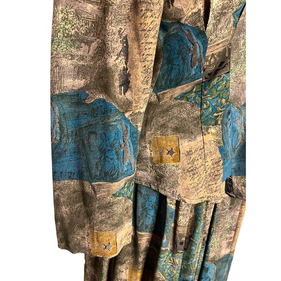 Vintage Carole Little Petites Skirt Blouse size 4 patchwork design Boho - Picture 6 of 16